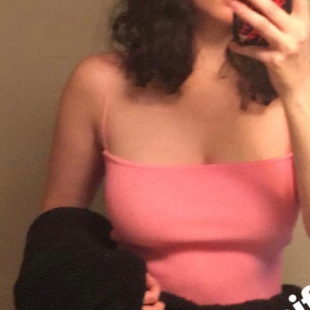 UNIF Moss cropped pink tank top